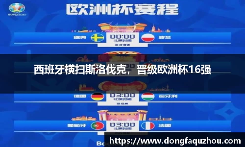 西班牙横扫斯洛伐克，晋级欧洲杯16强
