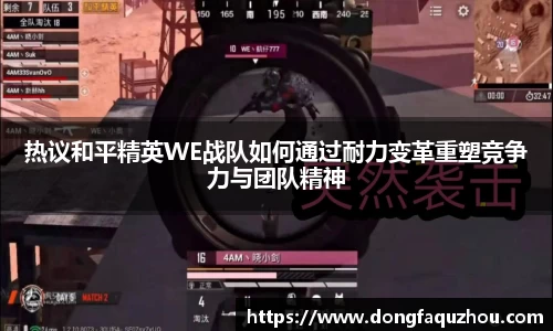 热议和平精英WE战队如何通过耐力变革重塑竞争力与团队精神